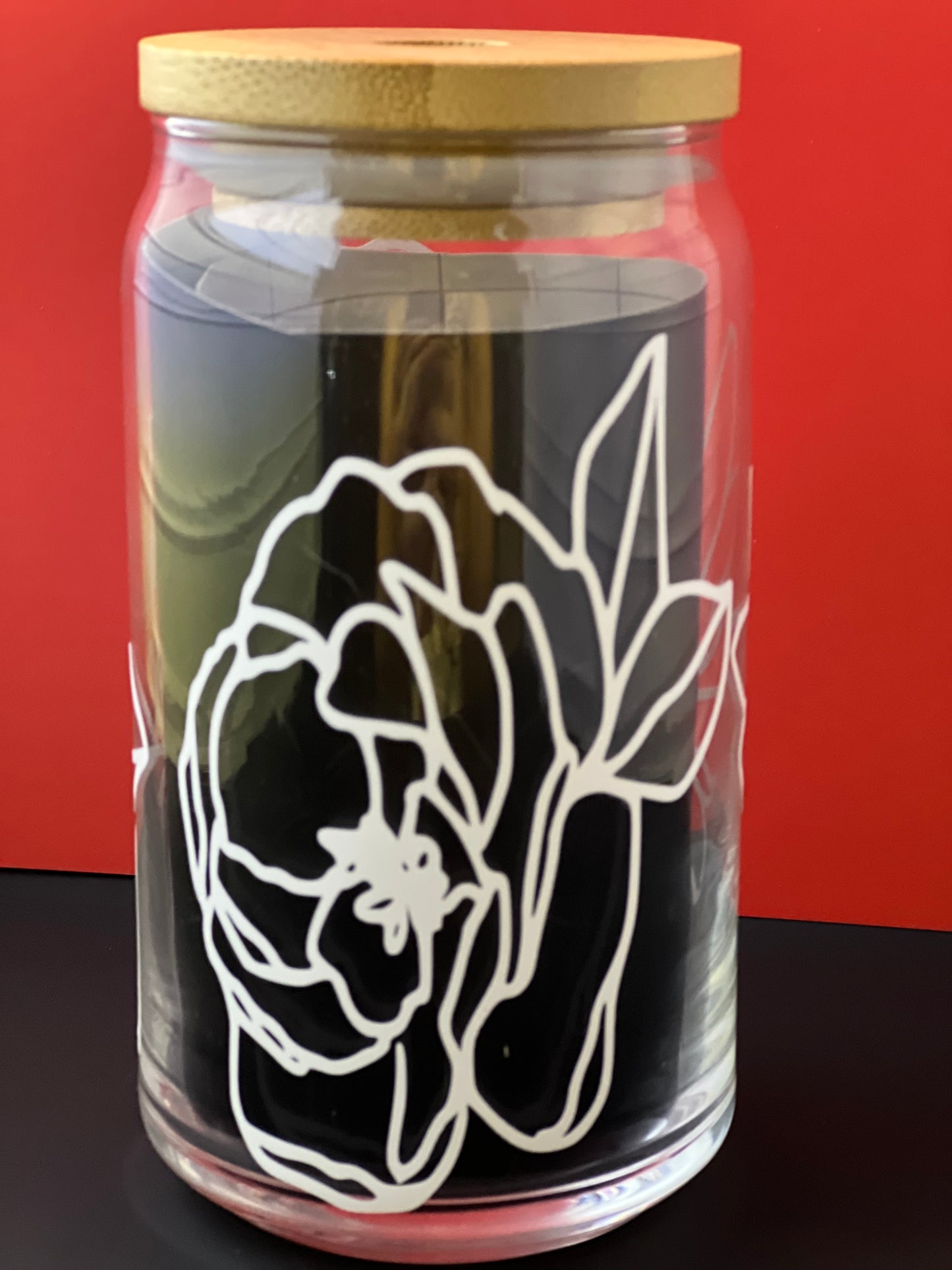 Beer Can Glass - White Floral