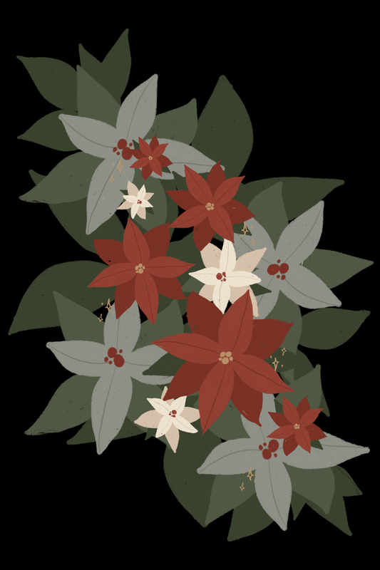 Greeting Card - Ebony Holiday Floral