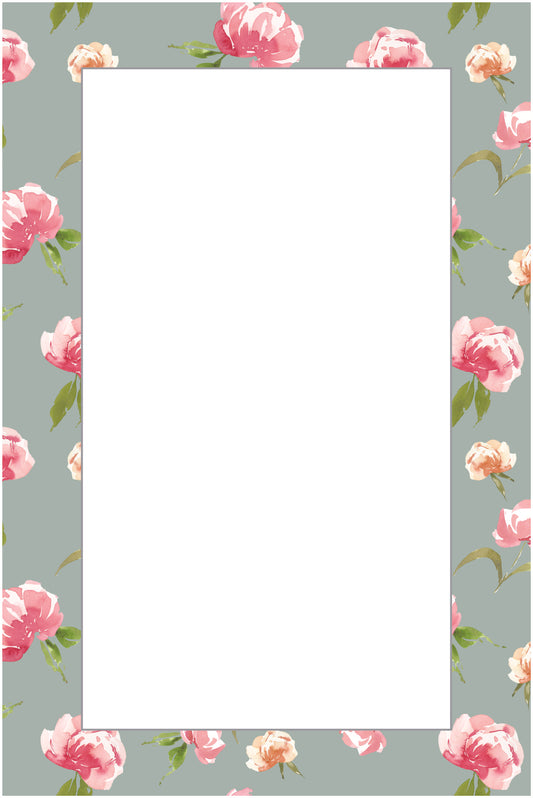 Notepad - Turquoise Floral Watercolor