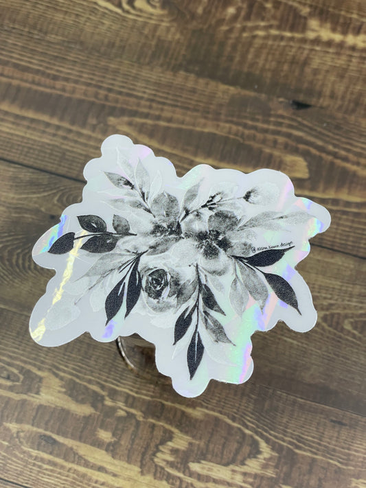 Sun Catcher - Black & White Floral Watercolor